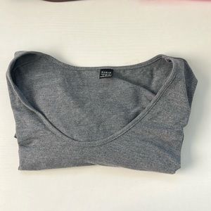 Dark gray v neck crop top